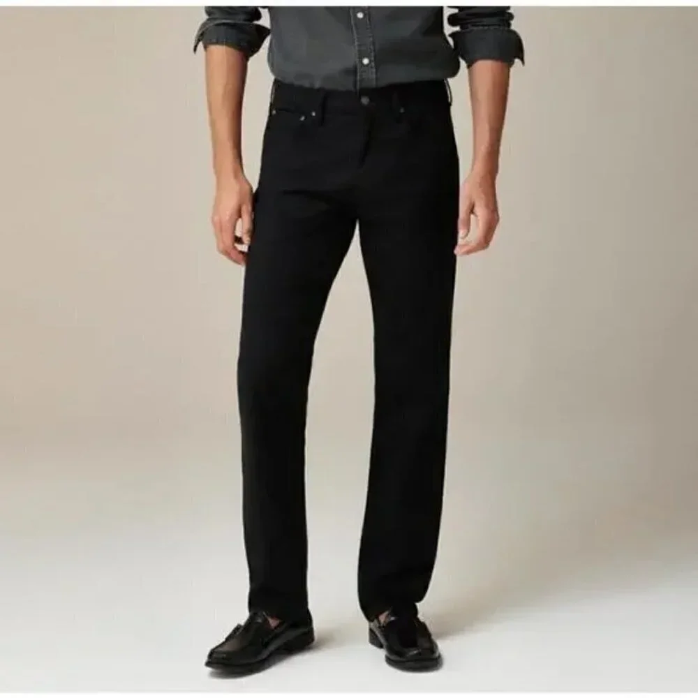 J. Crew Men's 770 Straight Fit Garment Dyed Five Pocket Jeans Black Size 30x32